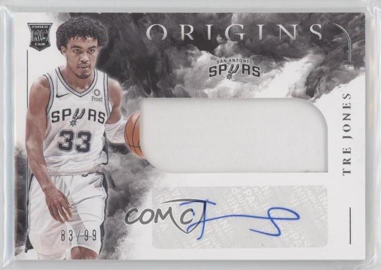 2020-21 Panini Origins Rookie Jersey Auto 83/99 Tre Jones #RJA-JON Auto RC 0s9t