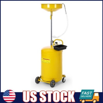 Oil Drain Tank 20 Gallon Portable Air Operated Oil Change Container, Adjustable