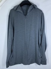 Nike Sweater Mens Medium Gray Pocket Performance Dri-Fit Full Zip Up Hoodie USA