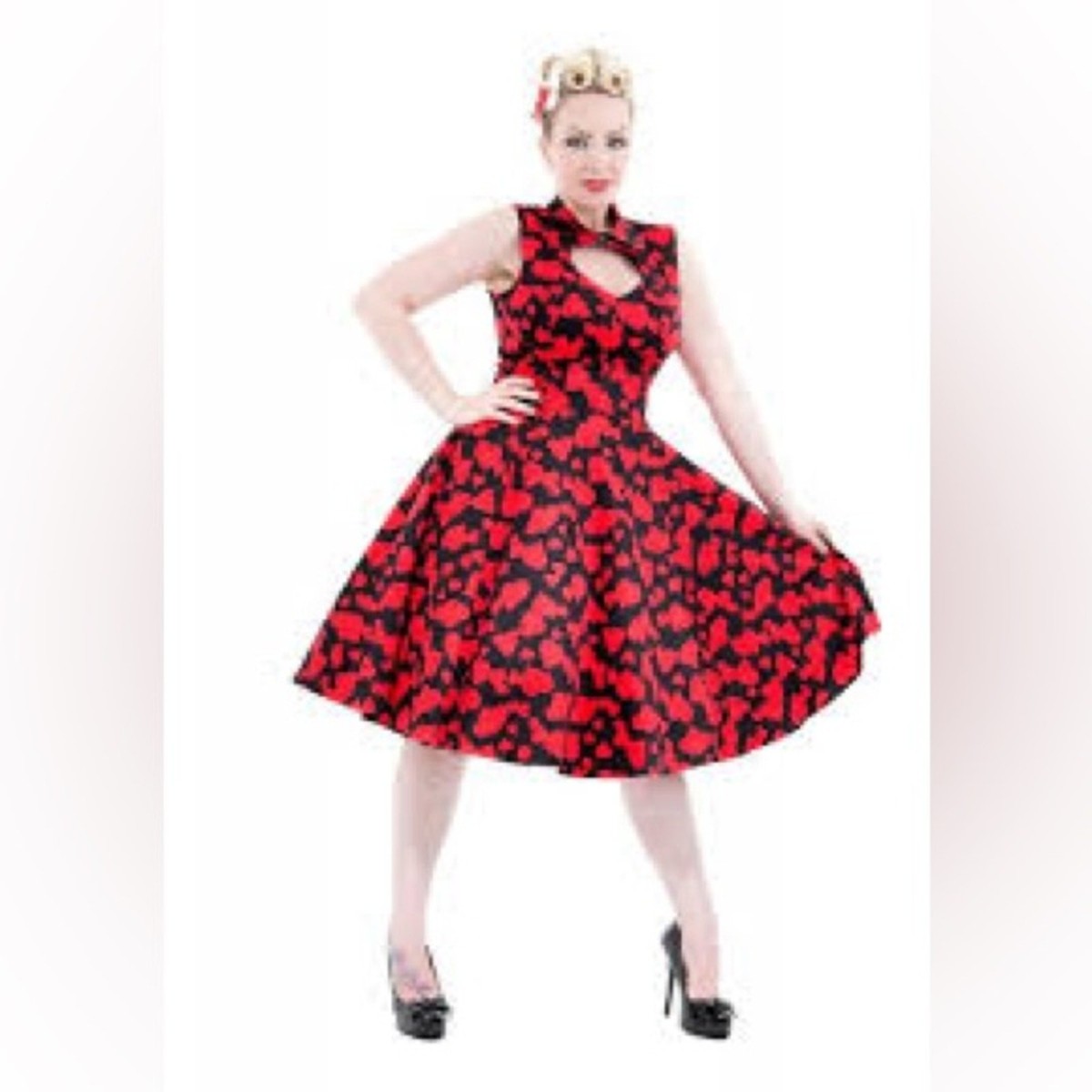 hearts and roses red dress Red Tartan Emo Punk Dress in Red Tartan