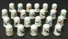 24 Fingerh&uuml;te Fingerhut Franklin Mint V&ouml;gel Vogelmotiv Vogel Gartenv&ouml;gel Barrett