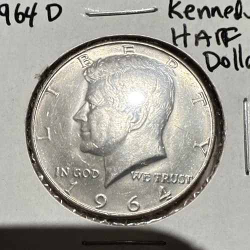 1964 D Kennedy Half Dollar Uncirculated 90% Silver US Coin Denver Mint