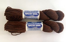 2 Skeins Ever-Match Bucilla Tapestry Wool Color 2069 BROWN 100 yds Each