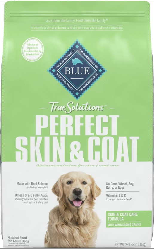 BLUE True Solutions Perfect Skin & Coat Adult Dog Dry Food, Salmon, 24-lb.