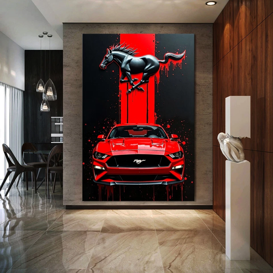 ✅ Wandbild, FORD MUSTANG - Abstrakt Auto, Acrylglas, Leinwand, Poster Bilder - Bild 2 von 4