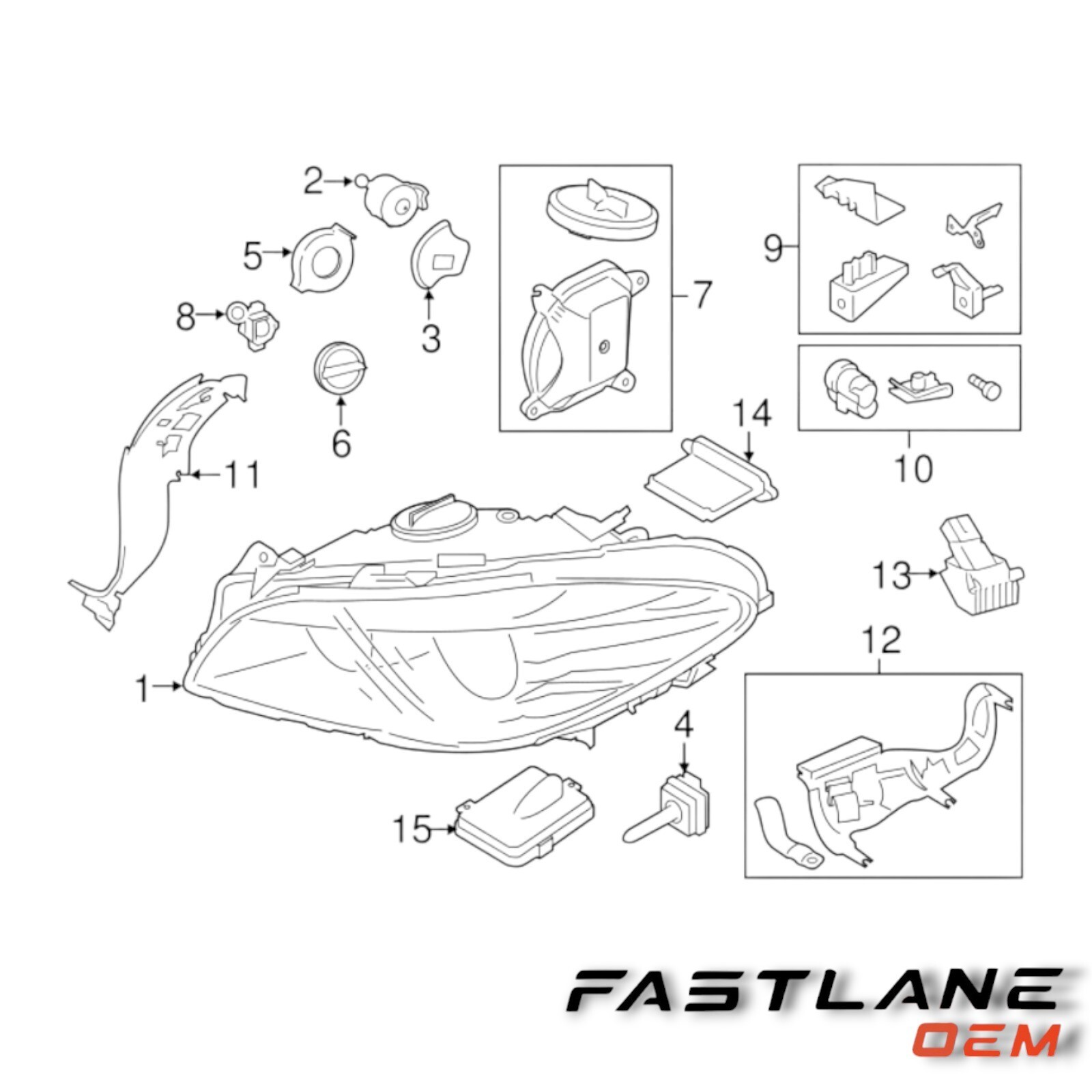 2014-2016 BMW 528i Headlight Lamp Guide Rail Factory OEM for sale 