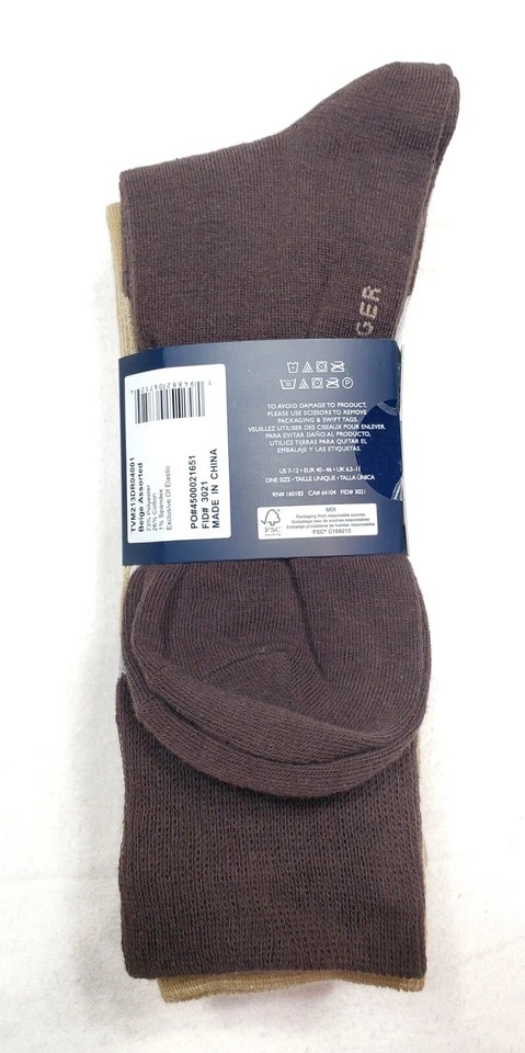 Tommy Hilfiger Para Hombre 4 Pares Vestido Crew Calcetines Talla 7-12 Argyle Claro y Oscuro Foto 3 de 4