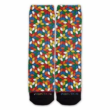 Function - Cube Puzzle Game Pattern Fashion Socks Novelty Gift Funny Toy Speed