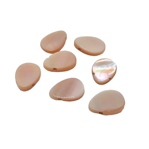 Natürliche Rosa Muschel Muschel Flach Briolette Perlen | 10x7x2 mm | 10 Perlen | - Bild 1 von 6