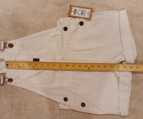 Vans Girl's Small Ground Work Shortall Marshmallow White Overalls -- VN000G8WFS8 - Picture 13 of 13