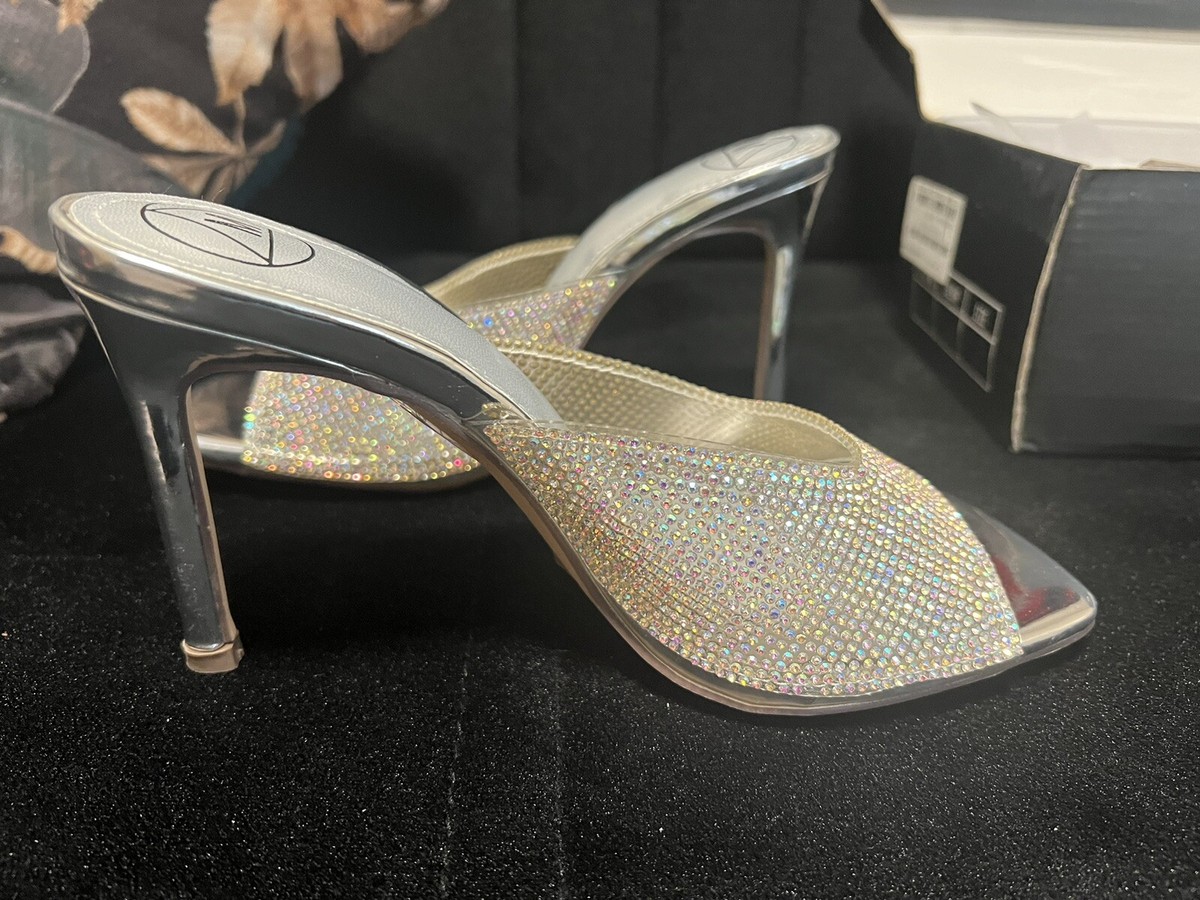 Missguided Diamonte Sandals Size UK