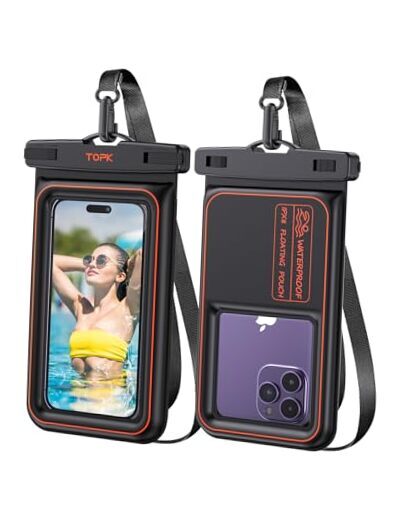 IPX8 Waterproof Phone Pouch with Floating Dry Bag, 2-Pack Phone Case