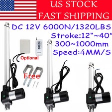 DC12V 6000N 1320lbs Heavy Duty Linear Actuator 12" - 40" Stroke 4mm/s Speed DIY