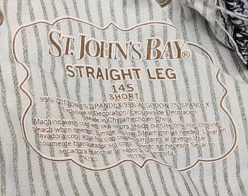 St Johns Bay Straight Leg Jeans Women 14S Short Stonewashed Blue Denim Stretch B - Picture 6 of 6