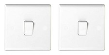 2 x Deta S1202 Single / 1 Gang Light Switches 10 Amp 1 way