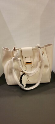 Yani J'Adore Ladies Tote White 17''X14''X7'' Soft Faux Leather Gold Accents
