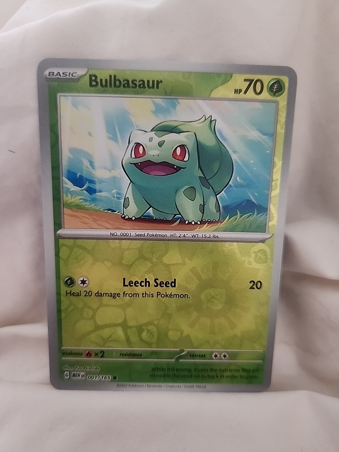 Pokemon 2023 Scarlet & Violet 151 Bulbasaur Reverse Holo Common #1 Near Mint