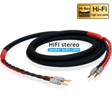 HIFI Pair Speaker Cable Silver Plated Single-Wire Audio Lines With  Banana Plugs