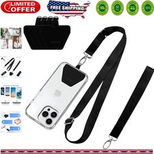 Comfortable Adjustable Phone Lanyard - Fits All Smartphones 4-6.7  with 4 Pads