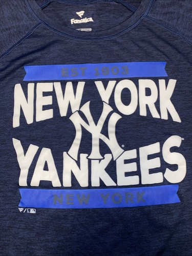 New York Yankees Long Sleeve Shirt Mens XXL Blue Bronx Bomber Fanatics MLB EUC - Picture 2 of 4