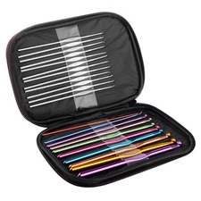 BetyBedy Stainless Steel and Aluminum Crochet Hook Set w/ Zippered Case 