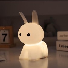 Bunny Night Light for Kids,Cute Squishy Animal Bunny TAP CONTROL 