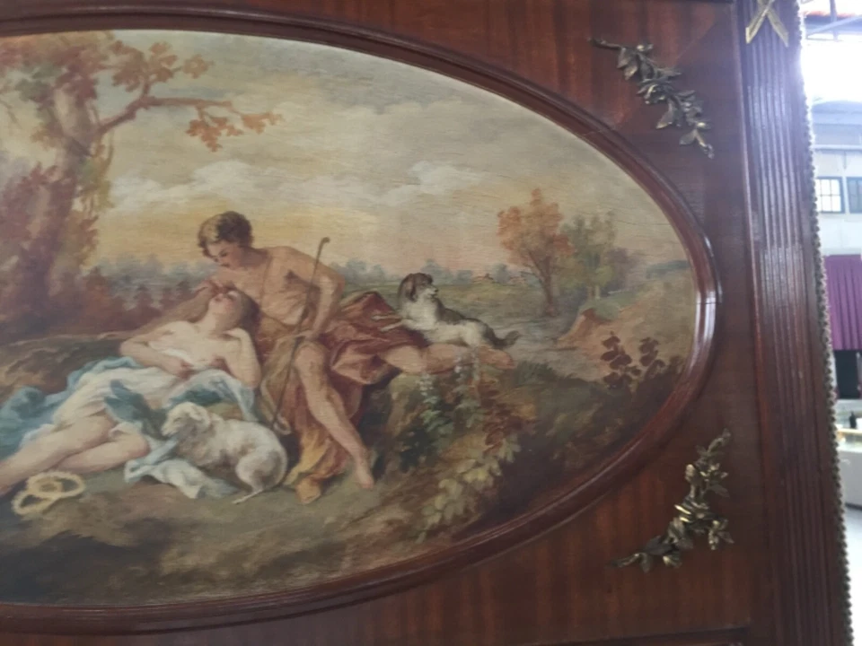 Espejo francés Trumeau pintado a mano 72" x 41" Foto 4 de 4