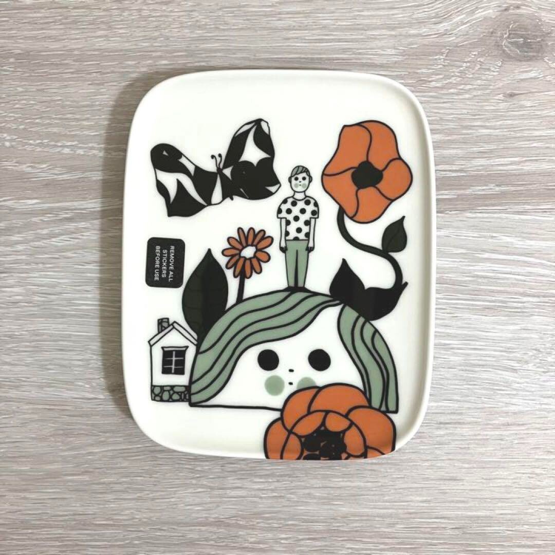 marimekko Marikyla Plate 15 × 12cm white × Orange Japan Limited