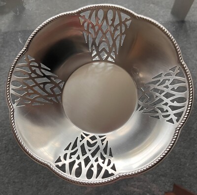 Vintage Alessi durchbohrt Edelstahl Obst Brot Korb Schale