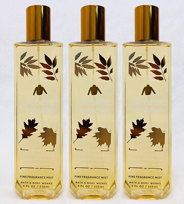 3 Bath & Body Works SWEATER WEATHER Fine Fragrance Mist Body Spray 8 oz