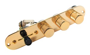 Fender Tele Telecaster 3 Way Jazz Loaded Control Plate, Gold - Vvt- Cts - Crl (759681083030)