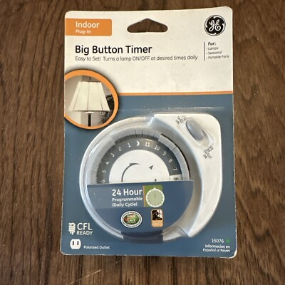 24-Hr Indoor Plug-in Mechanical Timer Daily On/Off Cycle: Lamps Fans