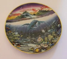 Collector Plate New Moon Over Windward Oahu Underwater Paradise Danbury Mint1991