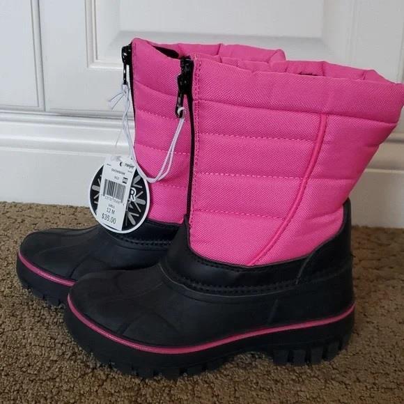Girls Hot Pink Snow Winter Boots Waterproof Base Size 12 Lined