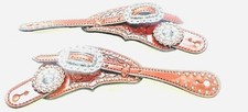   Spur Strap  Leather Fully Latigo lined with spots Basket weaved Saddle Tan