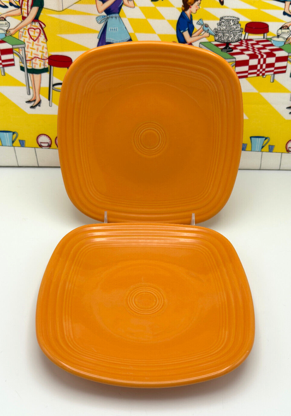 2 Fiesta Fiestaware Square Lunch Plates 7 1/2 