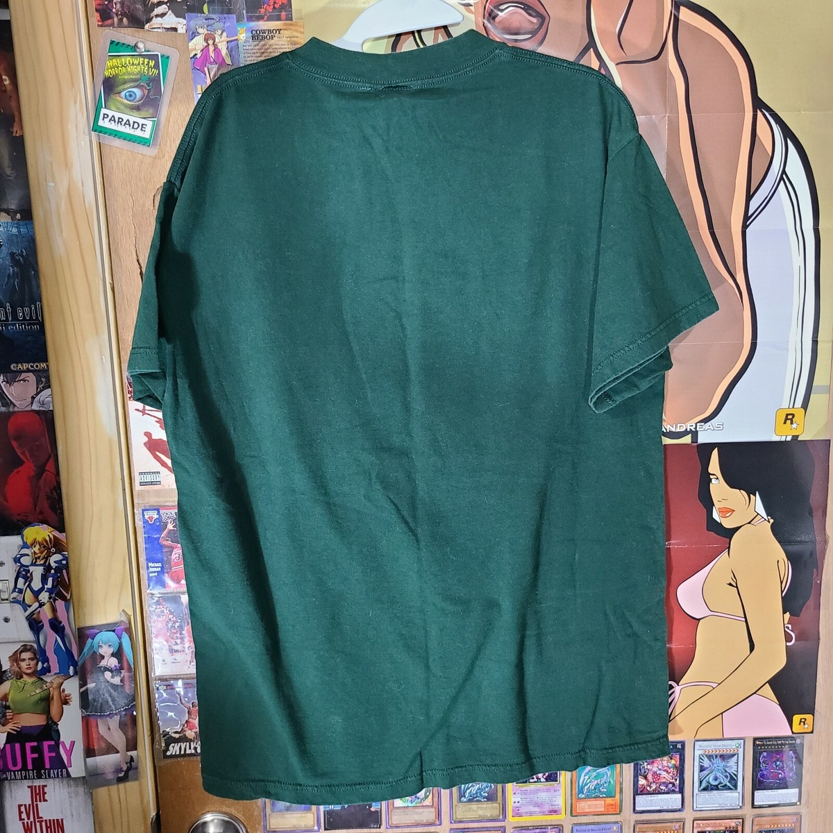 Vtg Hook Ups Nurse Girl Cherry Green Tee Shirt sz Large