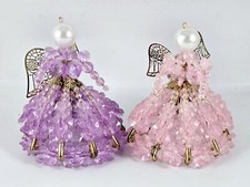 Angel Bead Ornament 4 inches tall Lot Of 2