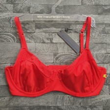 ELLE MACPHERSON SMOOTH BREATHABLE FABRIC UNDERWIRED RED BRA SIZE 32DD RETAIL