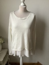 PHASE EIGHT Ivory 2 Layer Jumper Pleated Shirt Hem Detail Top Size 12