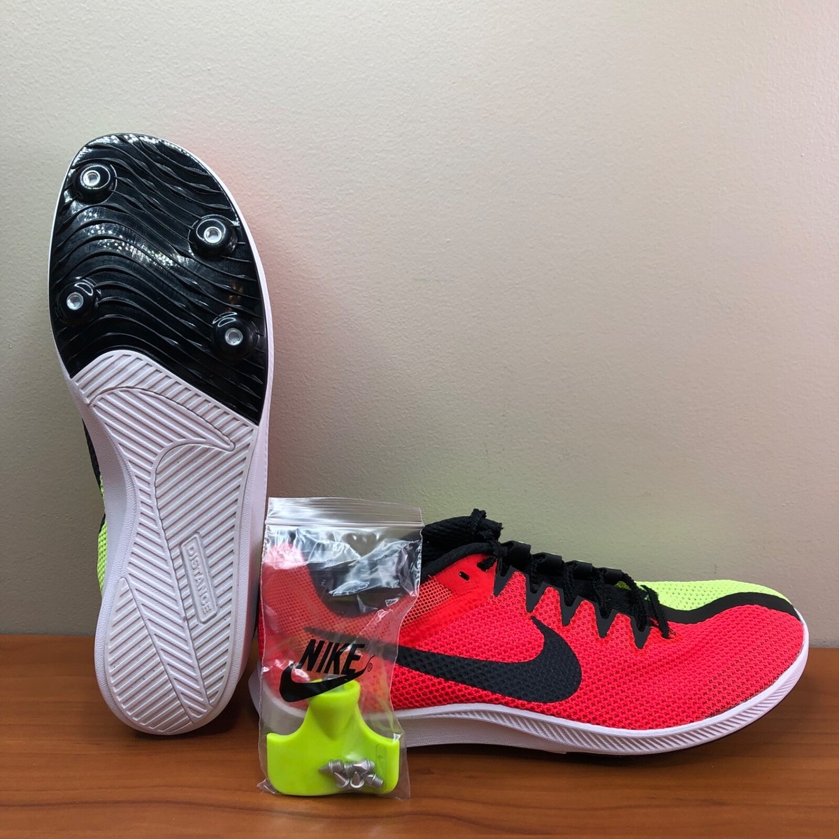 Nike Zoom Track Men’s Size 11 Shoes Rival Distance DC8725-601 Crimson/Volt Nike Zoom Rival Distance Spikes main image 4