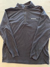 Columbia Sweatshirt Men's XL Black Allover Fleece 1/4 Zip Outdoor Pullover