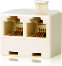 Line Wall Splitter Adapter RJ11 Ivory Phone Way Triplex Divider RJ-11 Plug Jack