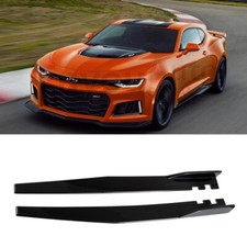 46 Glossy Black For 10-15 Chevy Camaro Side Skirts Extension Splitter Lt Ls Ss