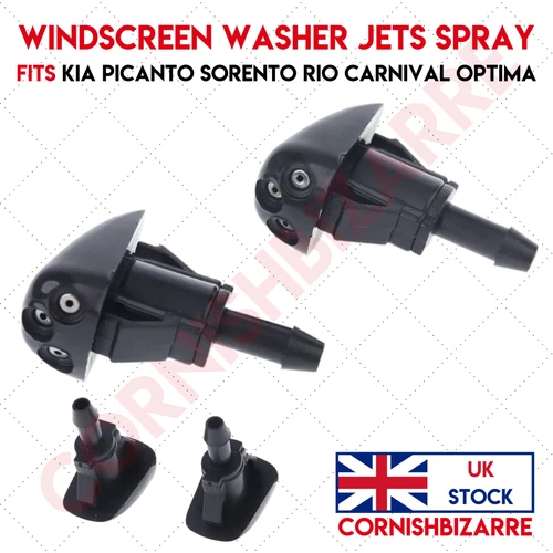 2 x WINDSCREEN WASHER JETS SPRAY FITS KIA PICANTO SORENTO RIO CARNIVAL OPTIMA UK