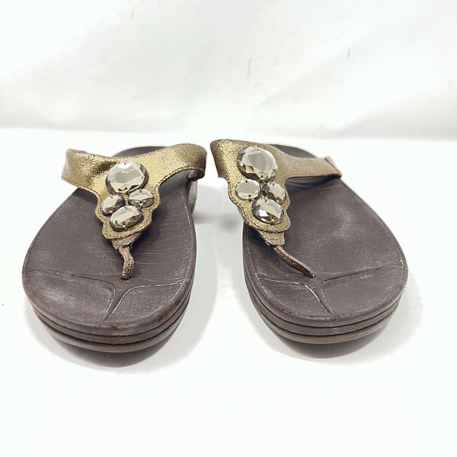 FitFlop Lunetta Womens Size 8 Jewel Metallic Glitter Flip Flops Thong Sandals image 5