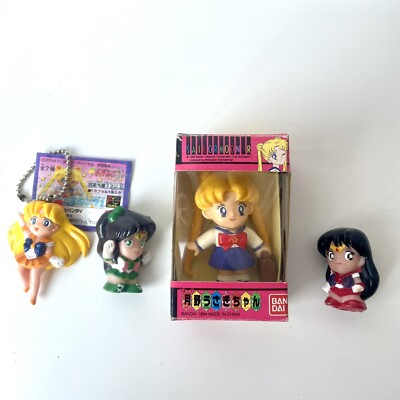 Vintage Sailor Moon Venus Mars Jupiter Keychain Figure Doll Set of 4 - US Seller