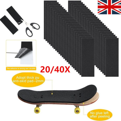 12/24 Pcs Fingerboard Foam Grip Tape Non-Slip Skateboard Grip Tape Stickers UK - Picture 1 of 26