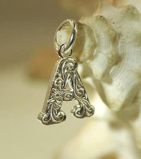 VARIETY SOLID 925 STERLING SILVER HAWAIIAN HO'OHEHEO SCROLLS A-Y INITIAL PENDANT