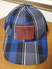 Love Your Melon Adjustable Baseball Cap Hat Blue, Black,White Plaid Made In USA